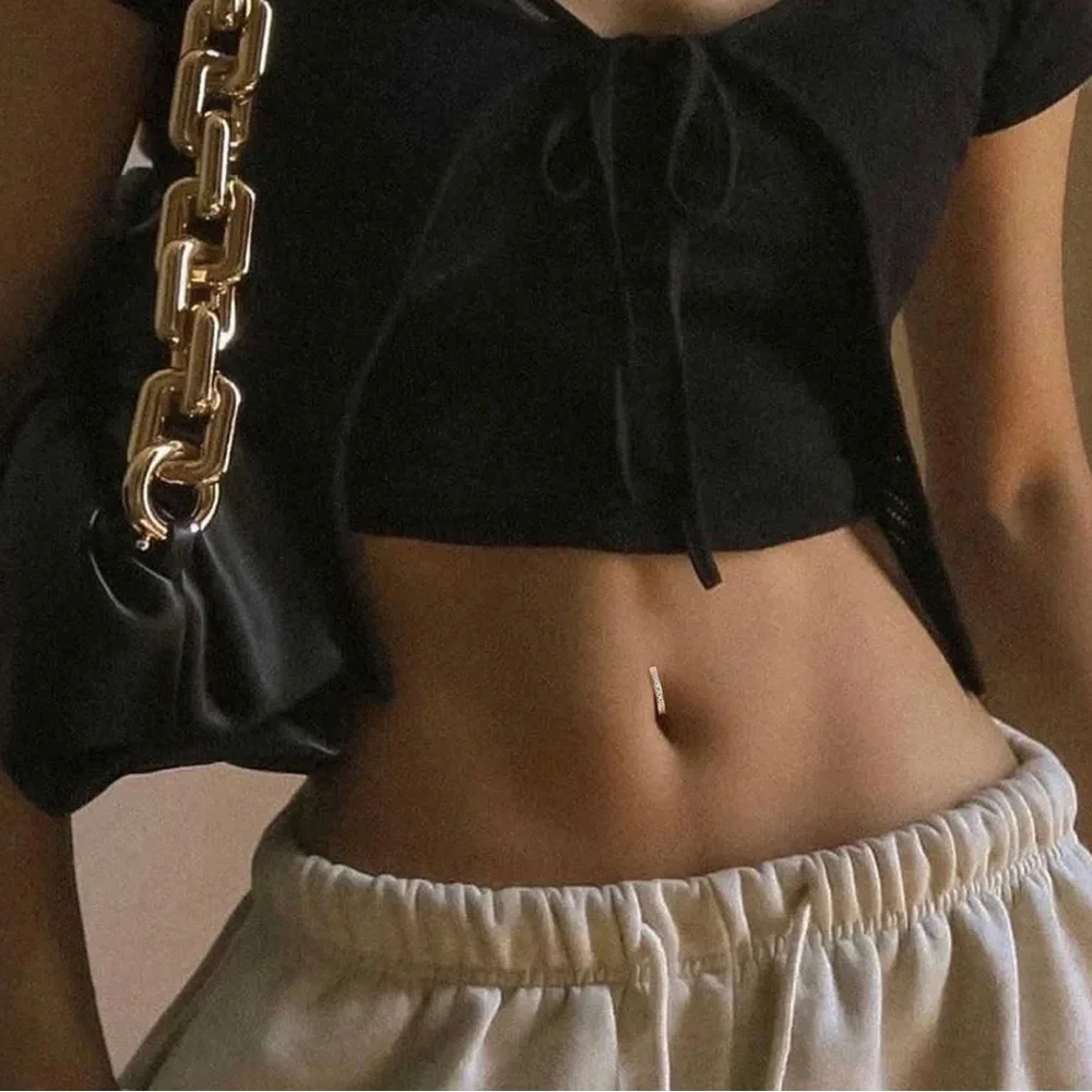 🆕 Simple Rhinestone Decor Clicker Navel Belly Button Ring Body Jewelry - Picture 1 of 6
